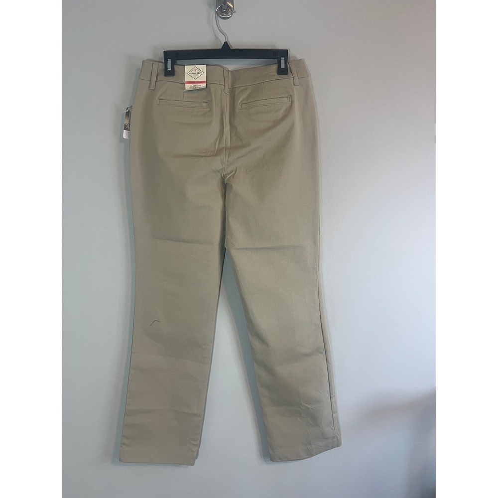St Johns Bay Secretly Slender Classic Fit Straight Leg Pants Tan Size 10